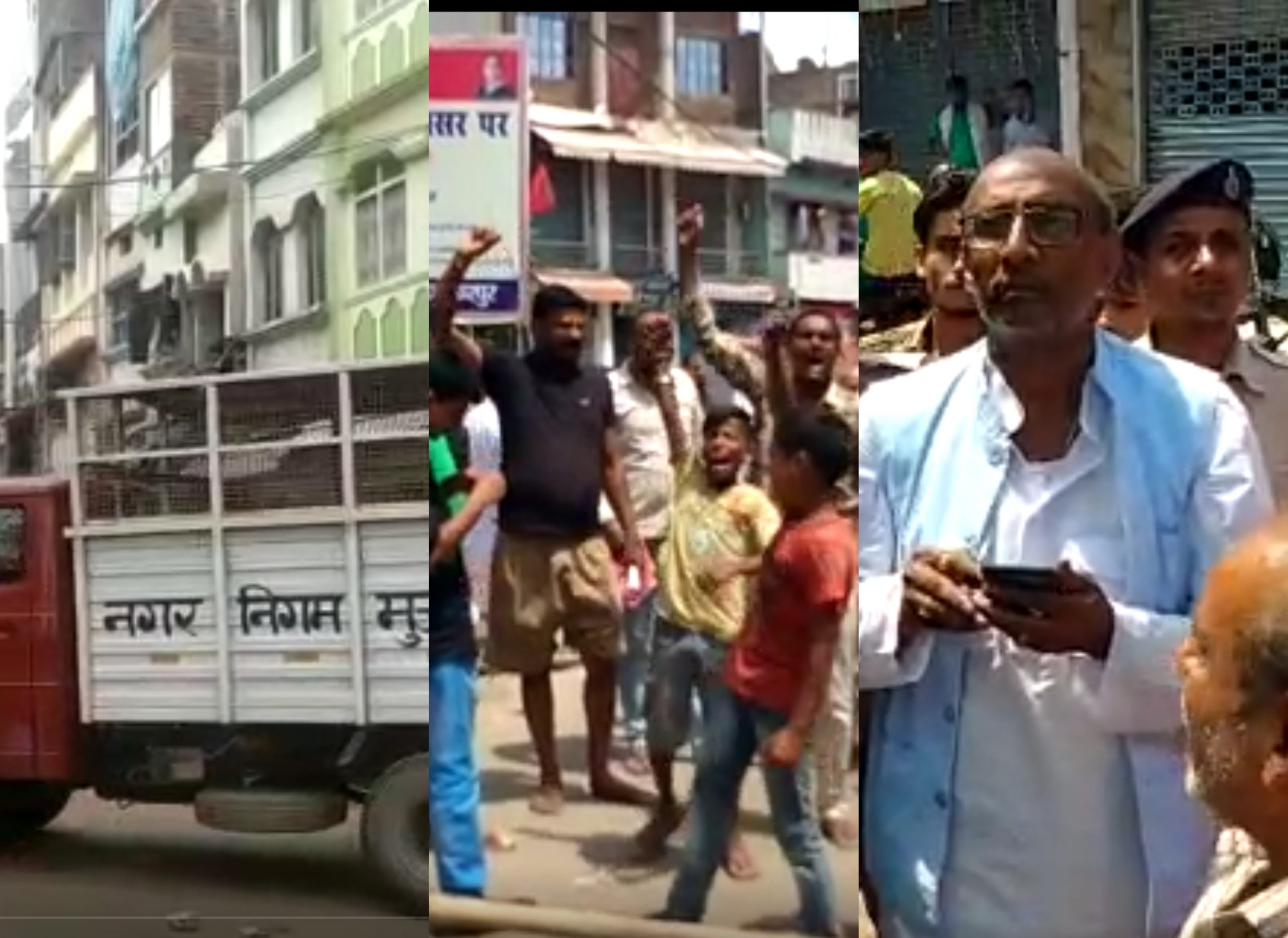 Local shopkeepers and people of the locality attacked the municipal employees removing encroachments in Baba Garibnath Mandir umbrella market