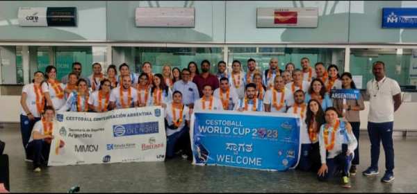 Cestoball World Cup 2023 : The Argentine team Welcome at the Bangalore International Airport