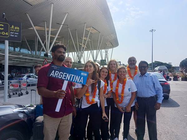 Cestoball World Cup 2023 : The Argentine team Welcome at the Bangalore International Airport