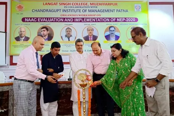 A workshop on “NAAC Evaluation and Implementation of NEP 2020” jointly organized by Langat Singh College and Chandragupta Institute of Management