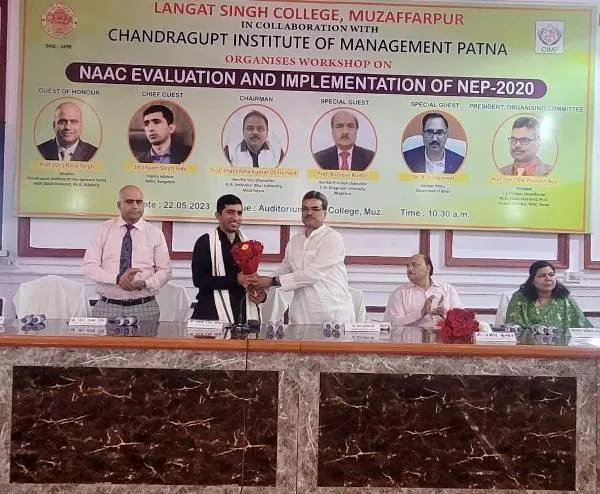 A workshop on “NAAC Evaluation and Implementation of NEP 2020” jointly organized by Langat Singh College and Chandragupta Institute of Management