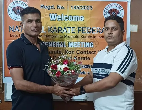 title National Karate Federation Bihar's Manoj Mishra became the General Secretary of the National Karate Association
