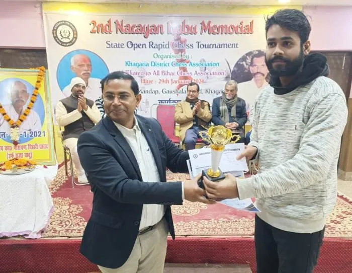 title Bihar Open Rapid Chess Bihar Open Rapid Chess में मुजफ्फरपुर के अभिषेक सोनू को तीसरा स्थान