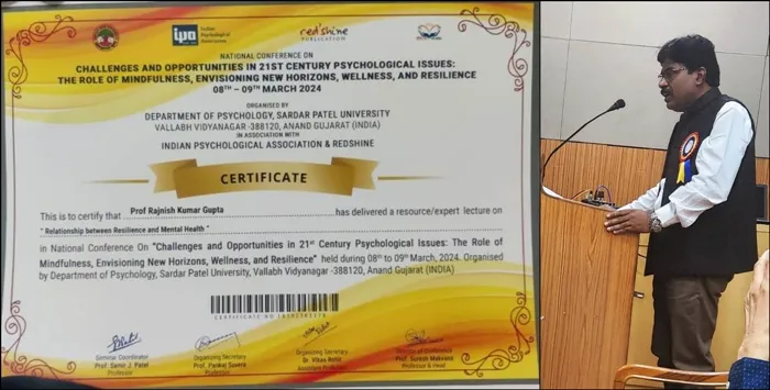 title Lifetime Membership Award BRABU के डॉ रजनीश कुमार गुप्ता इंडियन साइकोलॉजिकल एसोसिएशन के Lifetime Membership Award से सम्मानित