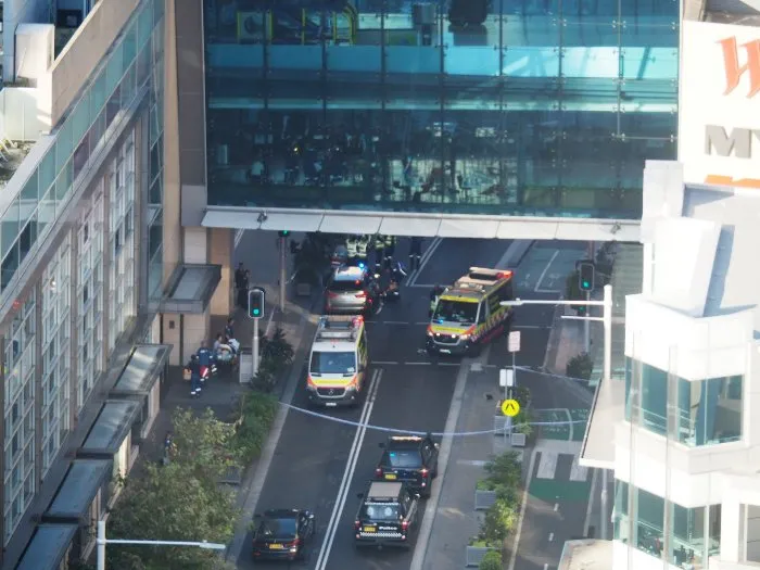 title Sydney Mall Knife Attack Police outside Sydney Mall