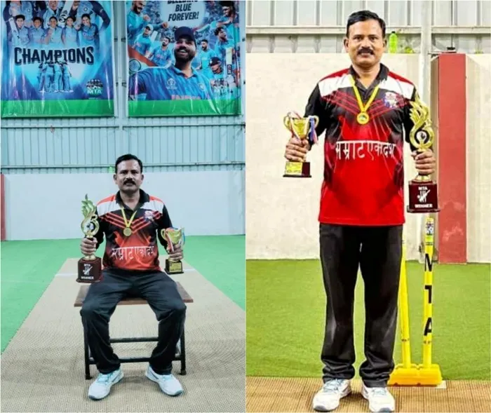 title MTA BOX CRICKET सम्राट लिजेंड एकादश MTA BOX CRICKET नौक आऊट ट्रौफी चैंपियन, समीर सम्राट प्लेयर औफ द टूर्नामेंट।
