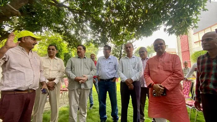 title Chancellor Cup Kabaddi BRABU officials with VC Dr DC Rai
