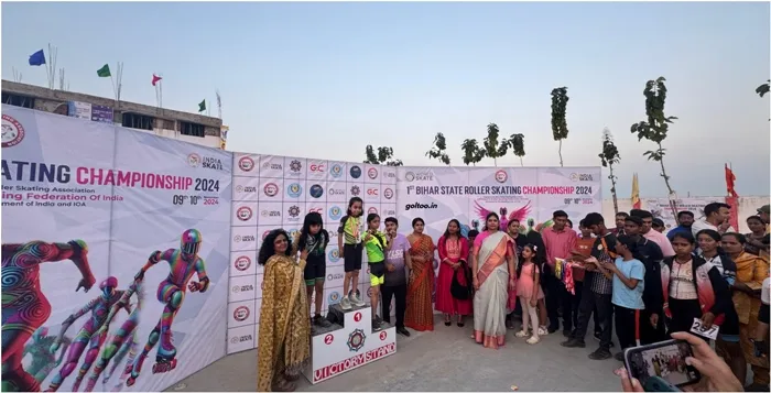 Muzaffarpur Shines with 12 Medals at 1st Bihar Skating Championship 2024 in Jamui
