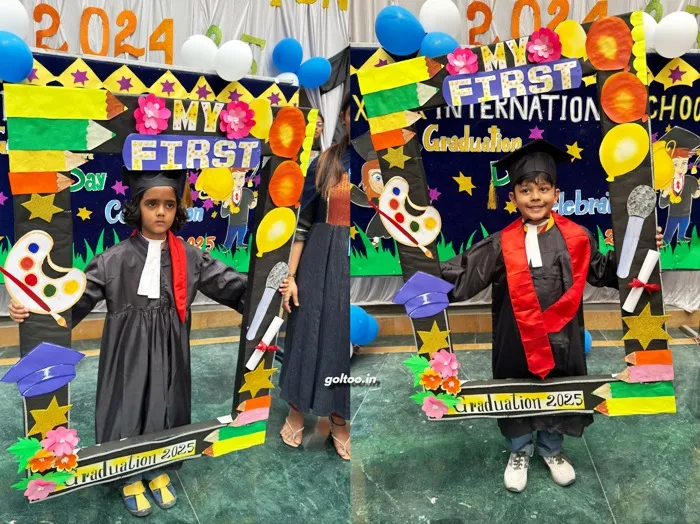 title St Xavier International School St Xavier International School में यूकेजी के छात्रों का दीक्षांत समारोह आयोजित