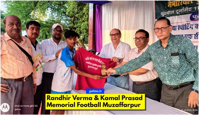 title Football Tournament शहीद रणधीर वर्मा व कमल किशोर मेमोरियल Football Tournament Muzaffarpur का शुभारम्भ