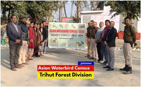 Asian Waterbird Census 2026 के तहत मुजफ्फरपुर में बर्ड काउंट के तीसरे दिन साहेबगंज रेंज के नरसन चौर और नेकनामपुर चौर का वैज्ञानिक सर्वे किया गया।