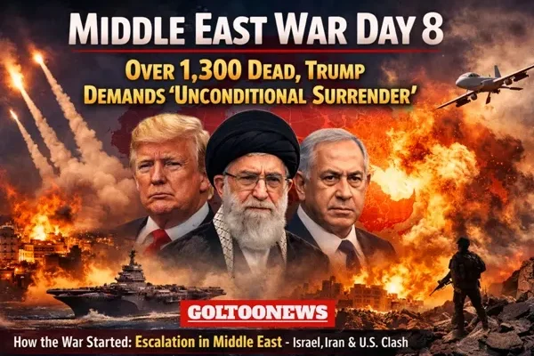 Middle East War Day 8 : 1300 से ज्यादा मौतें, ट्रंप ने मांगा ‘बिना शर्त आत्मसमर्पण’