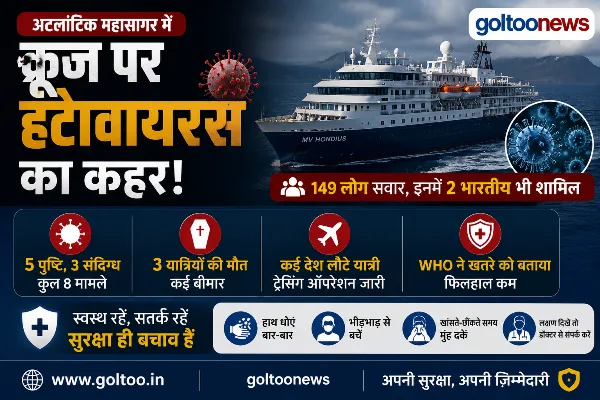 अटलांटिक महासागर में फंसे लग्जरी क्रूज पर Hantavirus का कहर, 3 की मौत; जहाज में दो भारतीय यात्री भी मौजूद