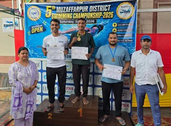  50 मीटर ब्रेस्ट स्ट्रोक स्पर्धा में शिवम ने स्वर्ण, उत्कर्ष शर्मा ने रजत और धर्मेंद्र ने कांस्य पदक जीता