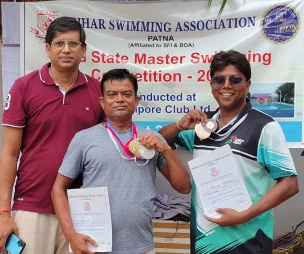 पटना में 23वीं राज्य Masters Wsimming Competition, मुजफ्फरपुर के उमेश कुमार और कुंदन राज का शानदार प्रदर्शन