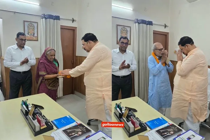 BRABU में सेवानिवृत्त प्रोफेसर व परिचारिका को कुलपति प्रो. दिनेश चंद्र राय ने सौंपे पेंशन संबंधी कागजात
