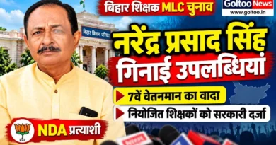 MLC Election 2026 : नरेंद्र प्रसाद सिंह ने गिनाईं उपलब्धियां, 7वें वेतनमान और नियोजित शिक्षकों को सरकारी दर्जा दिलाने का वादा