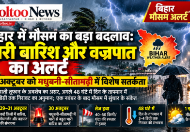 Bihar Weather Update : बिहार में मौसम का बड़ा बदलाव: भारी बारिश और वज्रपात का अलर्ट, 30 अक्टूबर को मधुबनी-सीतामढ़ी में विशेष सतर्कता