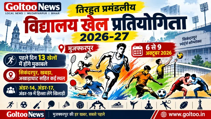 title Tirhut Division School Sports Competition Tirhut Division School Sports Competition 2026-27: 6 अक्टूबर से मुजफ्फरपुर में 13 खेलों का होगा आगाज